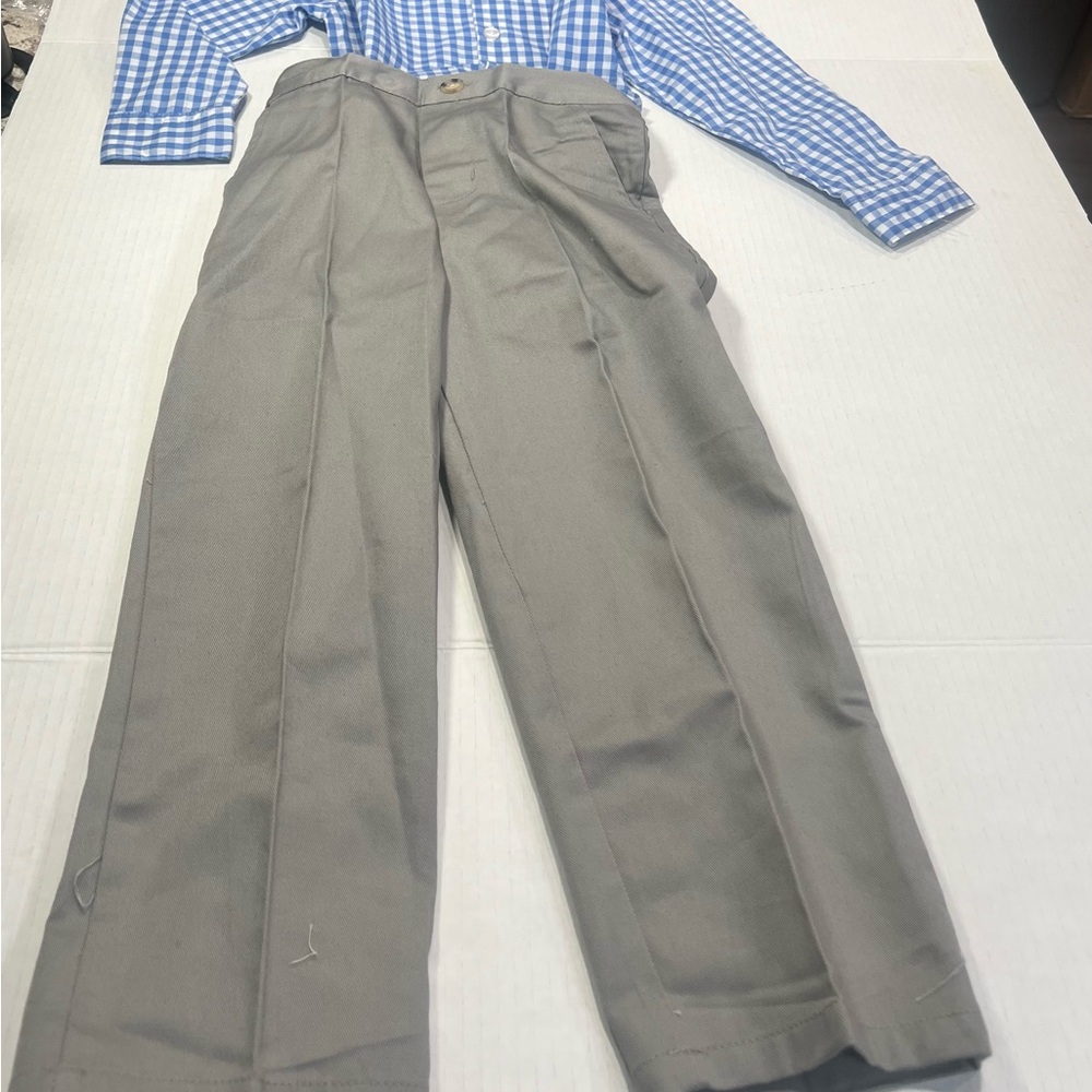 Blue Checkered Kids Matching Set